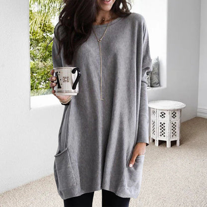 Relaxed Long Sleeve Pocket Tunic Stylish For Women | Mirelith
