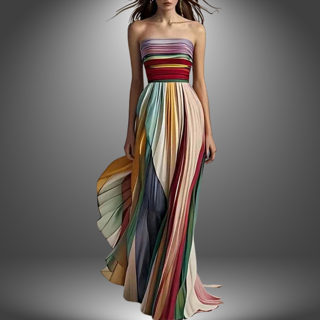 Strapless Pleated Long Dress Chic For Women | Ava