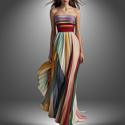 Strapless Pleated Long Dress Chic For Women | Ava