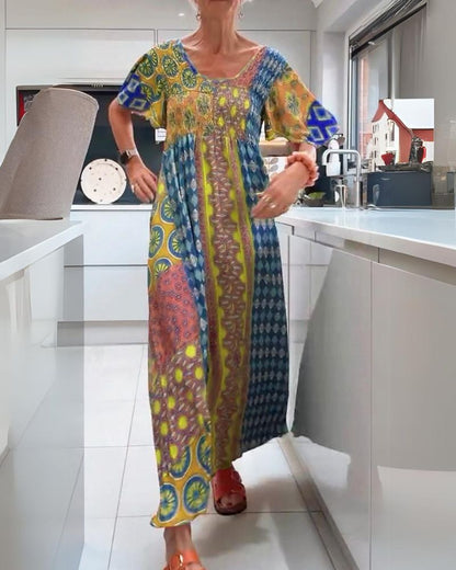 Colourful bohemian everyday casual dress for women | Corinne -6