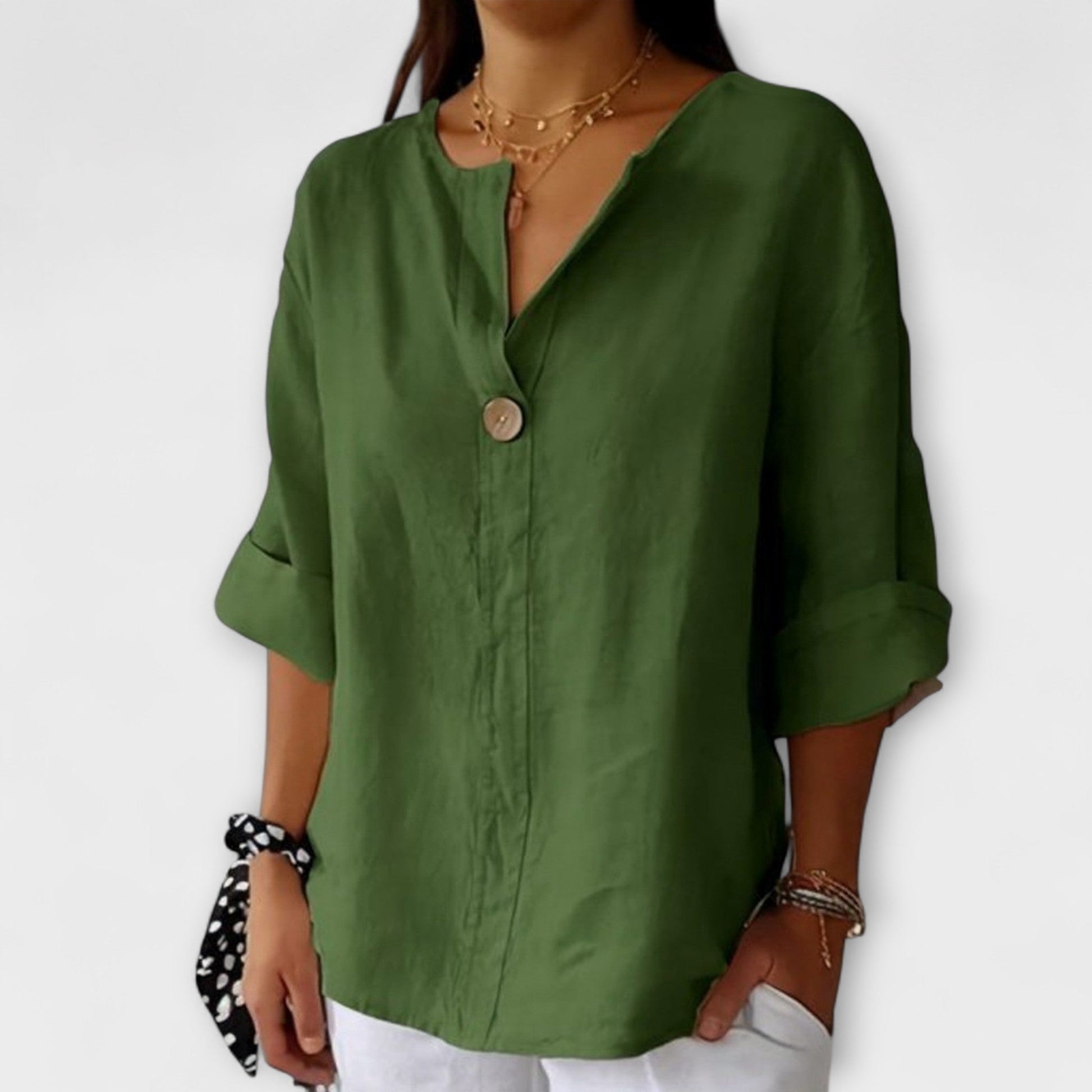 Elegant v-neck everyday blouse for women | Nicole - 1