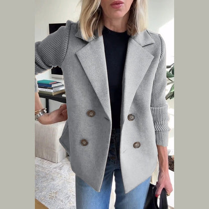Classic casual button-front blazer for women | Alesia -8