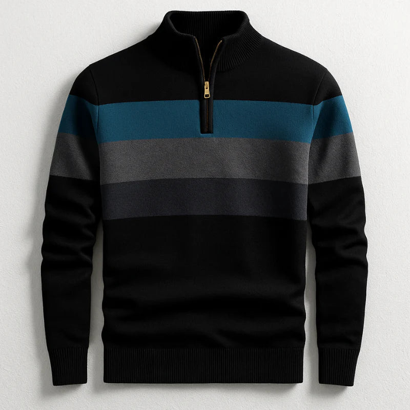 Stripe Quarter-Zip Sweater Cozy For Men | Ronan