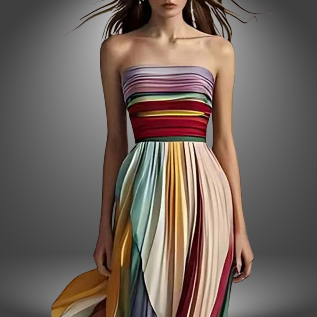 Strapless Pleated Long Dress Chic For Women | Ava