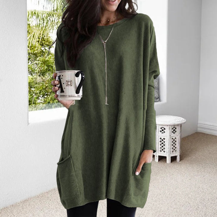 Relaxed Long Sleeve Pocket Tunic Stylish For Women | Mirelith