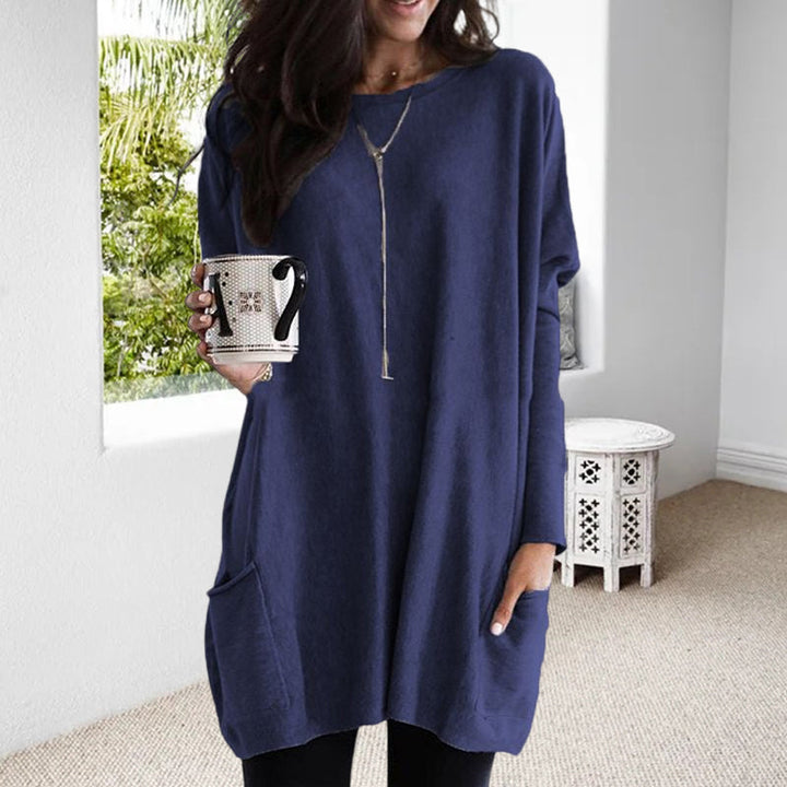 Relaxed Long Sleeve Pocket Tunic Stylish For Women | Mirelith