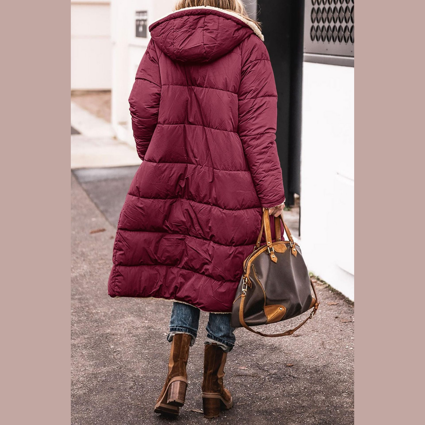 Elegant reversible everyday two-look coat for women | Amelia -11