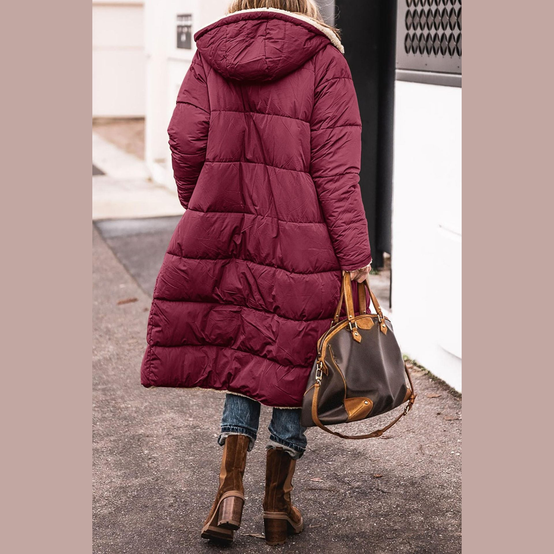 Elegant reversible everyday two-look coat for women | Amelia -11