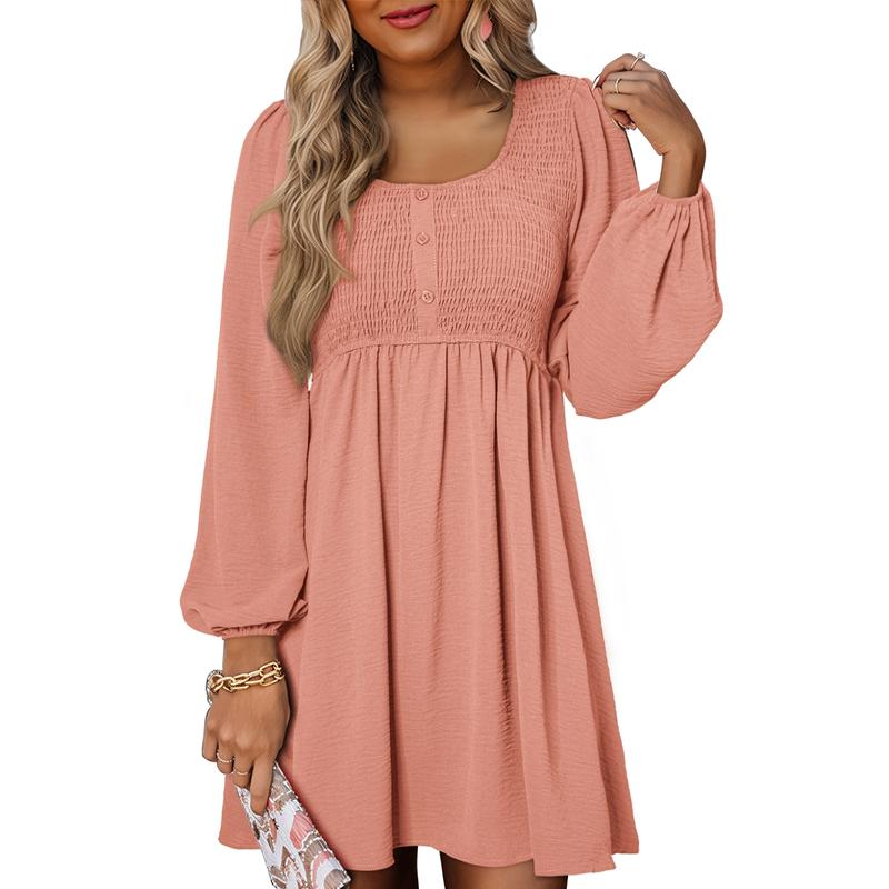 Casual Smocked Empire Waist A Line Dress Chic For Women | Clarimelle