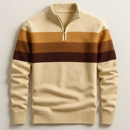 Stripe Quarter-Zip Sweater Cozy For Men | Ronan