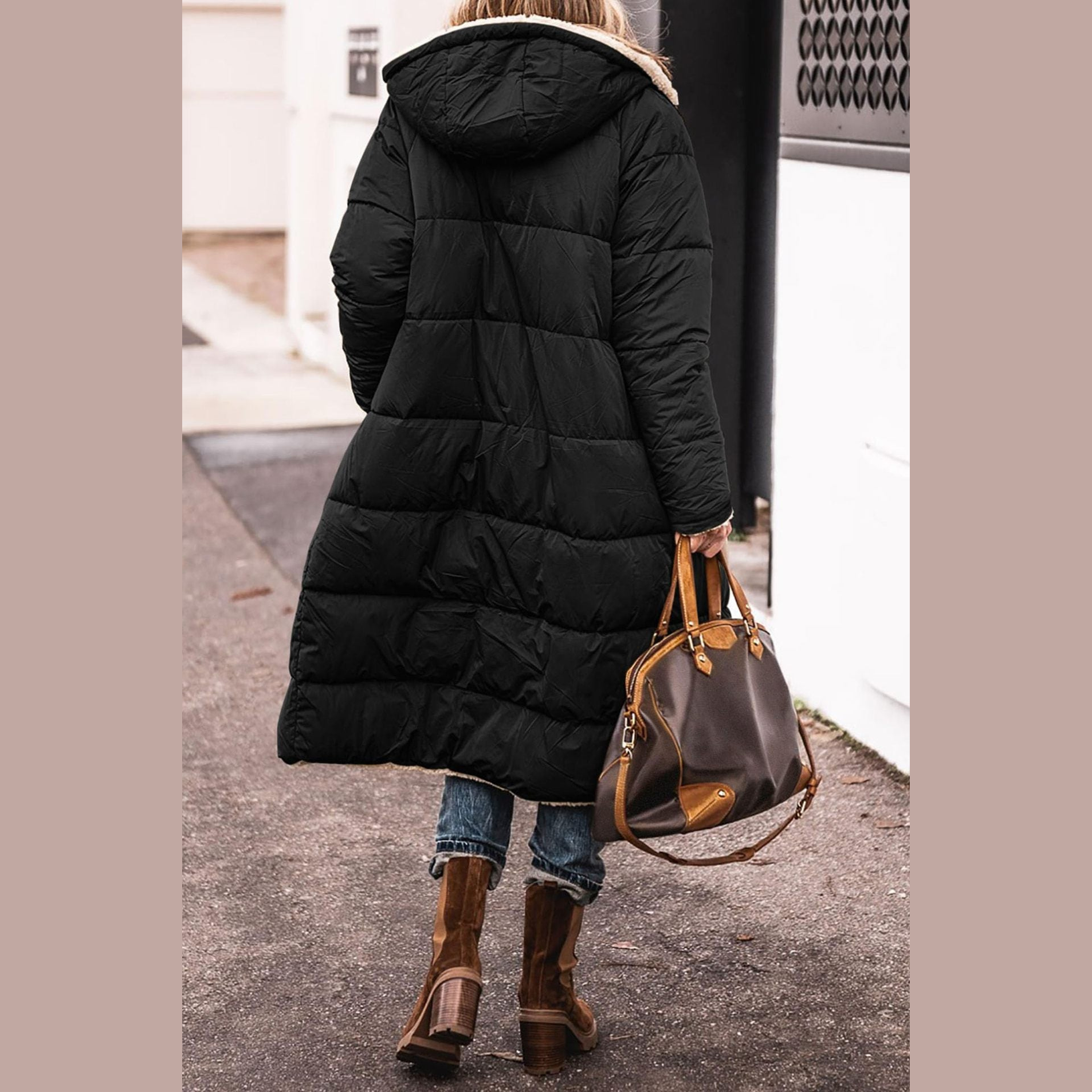 Elegant reversible everyday two-look coat for women | Amelia -9