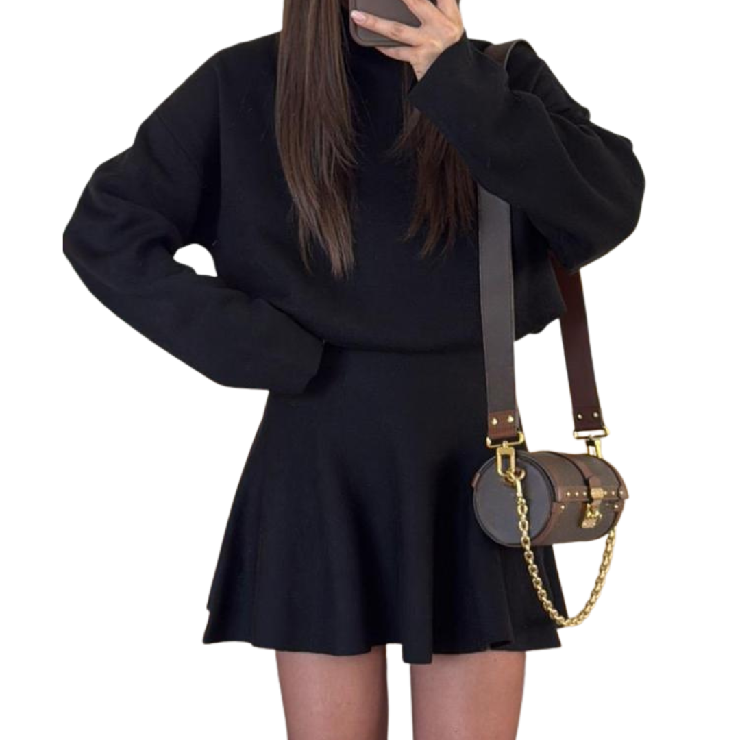 Half High Neck Knit Sweater Dress Chic For Women | Merylle