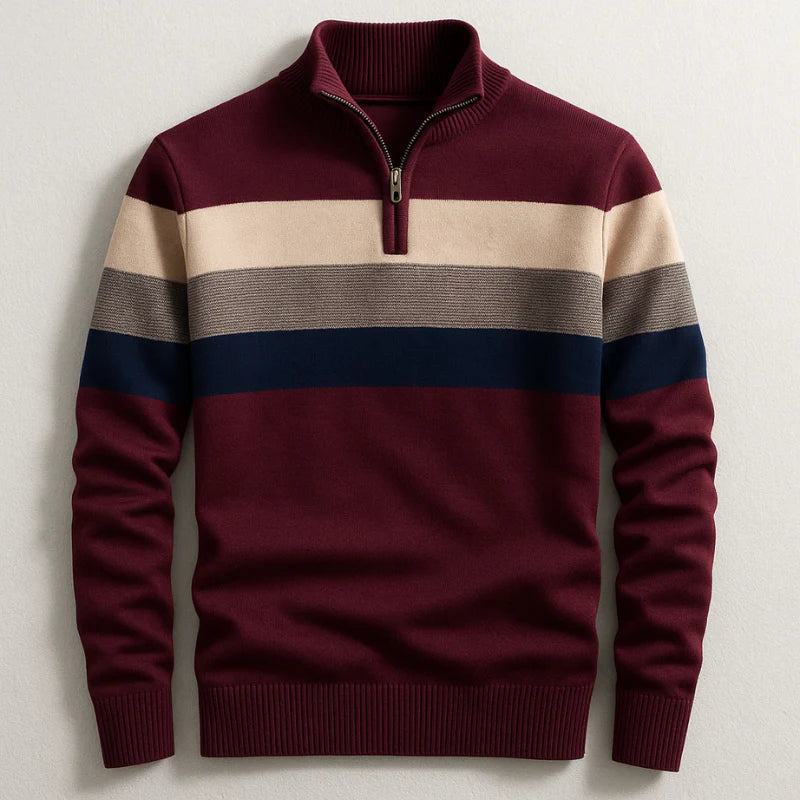 Stripe Quarter-Zip Sweater Cozy For Men | Ronan