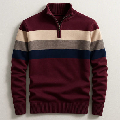 Stripe Quarter-Zip Sweater Cozy For Men | Ronan