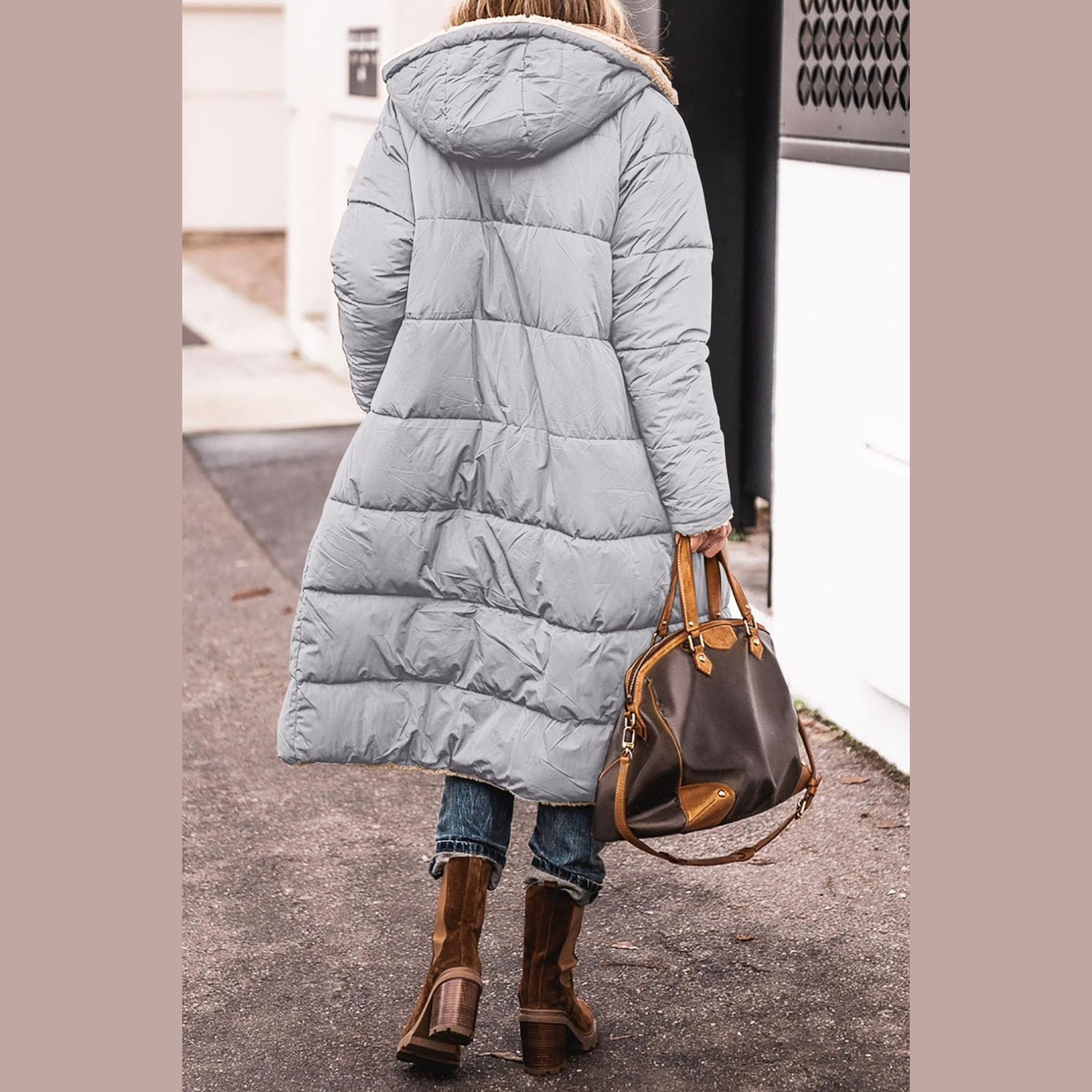 Elegant reversible everyday two-look coat for women | Amelia -12