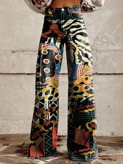 Vibrant retro wide-leg everyday trousers for women | Cirilla -14