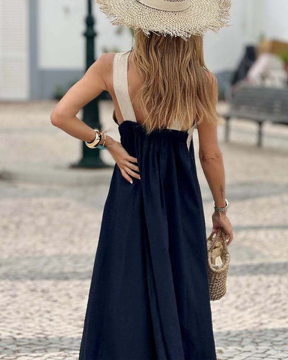 Cross Neck Long Dress Chic For Women | Selmira