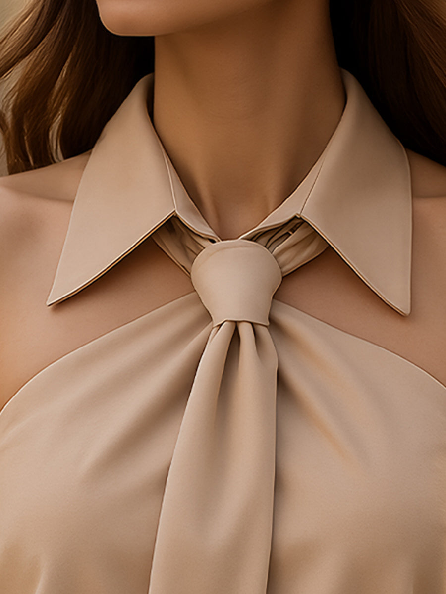 Chic sleeveless halter everyday blouse for women - 2