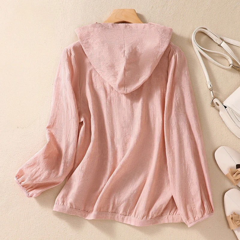 Lightweight Button Front Hooded Top Stylish For Women | Sorella