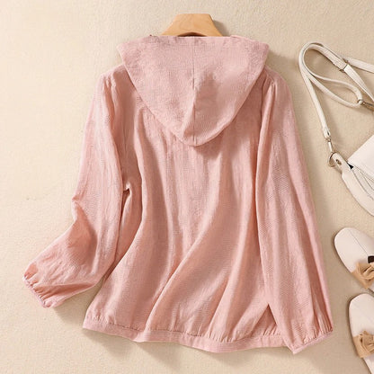 Lightweight Button Front Hooded Top Stylish For Women | Sorella