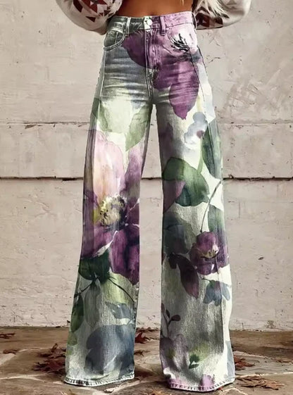 Vibrant retro wide-leg everyday trousers for women | Cirilla -6