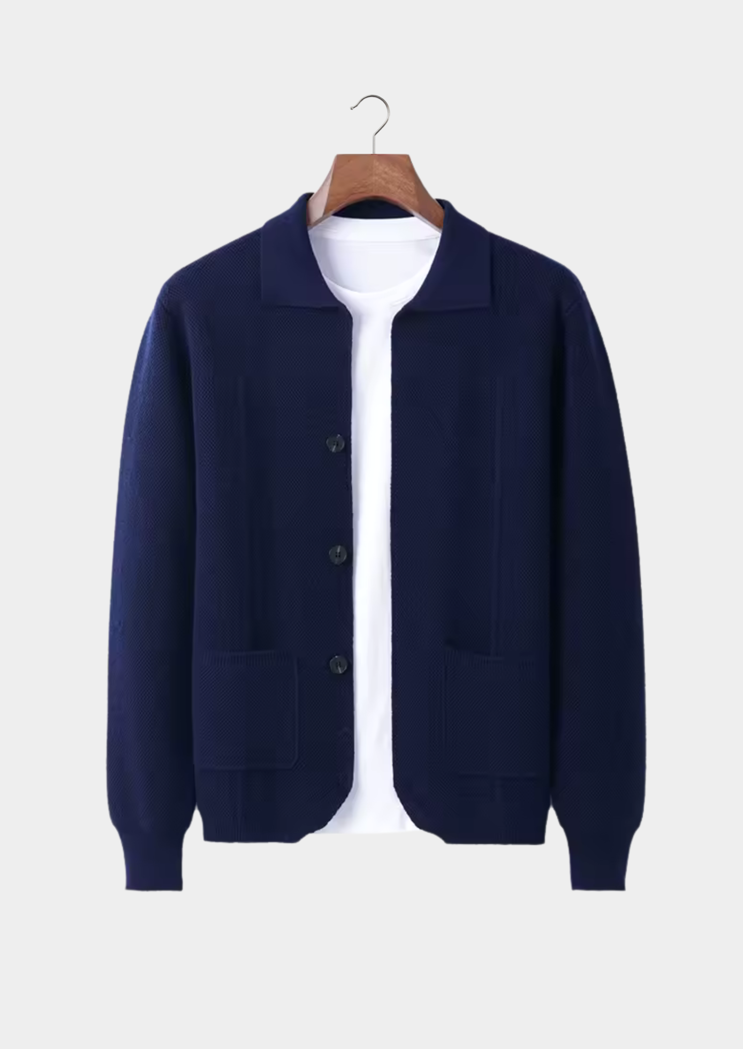 Cosy wool-look knit sweater for men -12