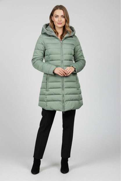 Long Hooded Quilted Puffer Coat Stylish For Women | Ravelle