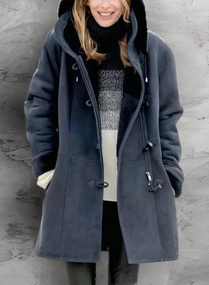 Refined double-breasted longline coat for women | Arwelyn -9