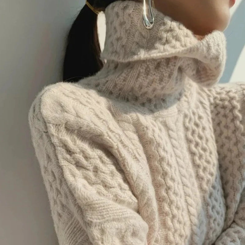 Cosy knit turtleneck sweater for women | Camille - 1
