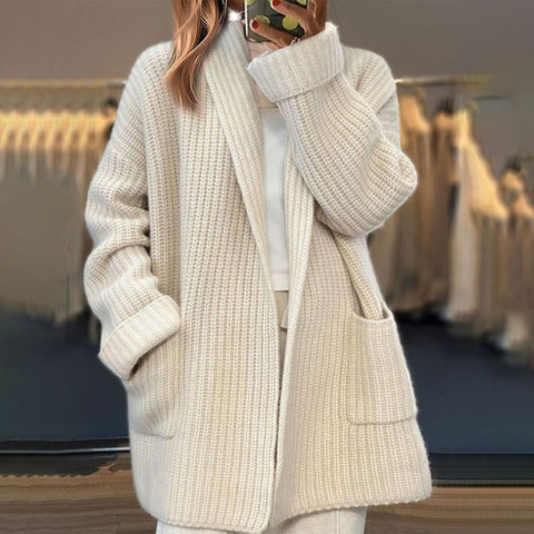 Oversized Open Front Cardigan Cozy For Women | Elowara