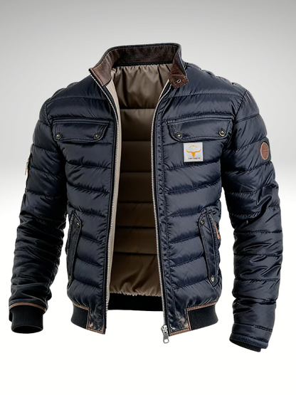 Quilted Stand Collar Jacket Stylish For Men | Laurent