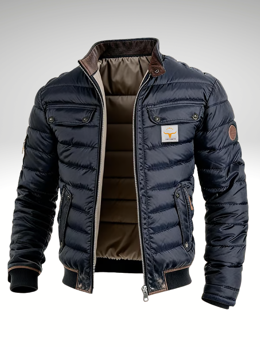 Quilted Stand Collar Jacket Stylish For Men | Laurent