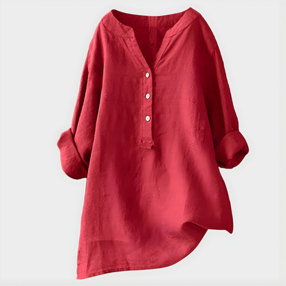 Elegant V-neck everyday blouse for women | Veronique -1