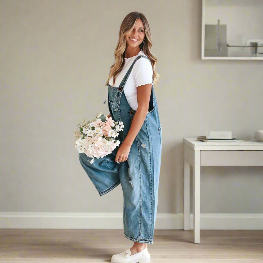 Vintage Wash Adjustable Jumpsuit Chic For Women | Maristelle