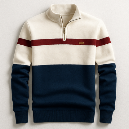 Heritage Stripe Quarter-Zip Sweater Cozy For Men | Alden