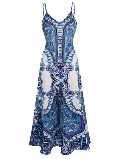 Boho Floral Print Sleeveless Dress Chic For Women | Maravelle