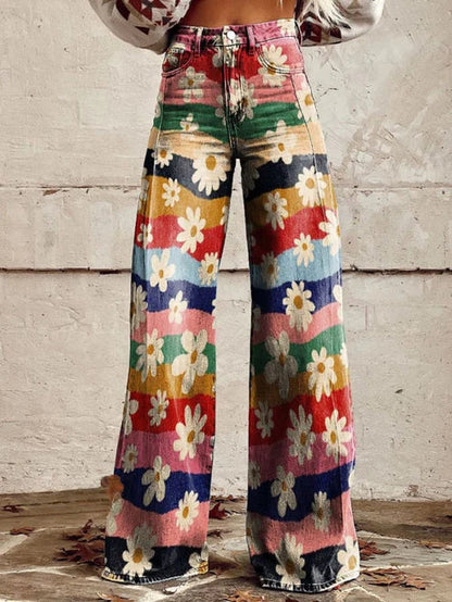 Vibrant retro wide-leg everyday trousers for women | Cirilla -10