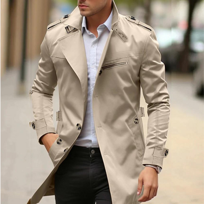 Classic Double Breasted Trench Coat Stylish For Men | Alarion
