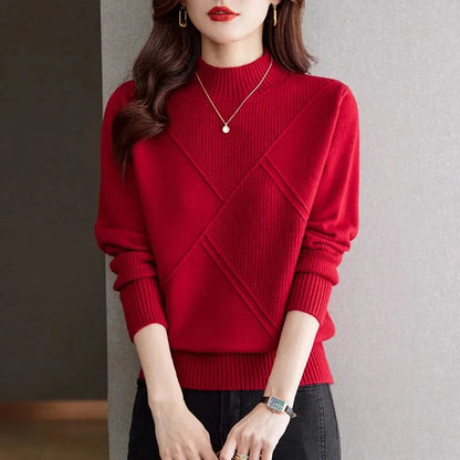 Ribbed Mock Neck Sweater Cozy For Women | Elowenna