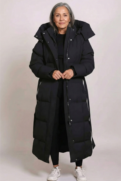 Luxurious longline warm puffer coat for women | Claire -6
