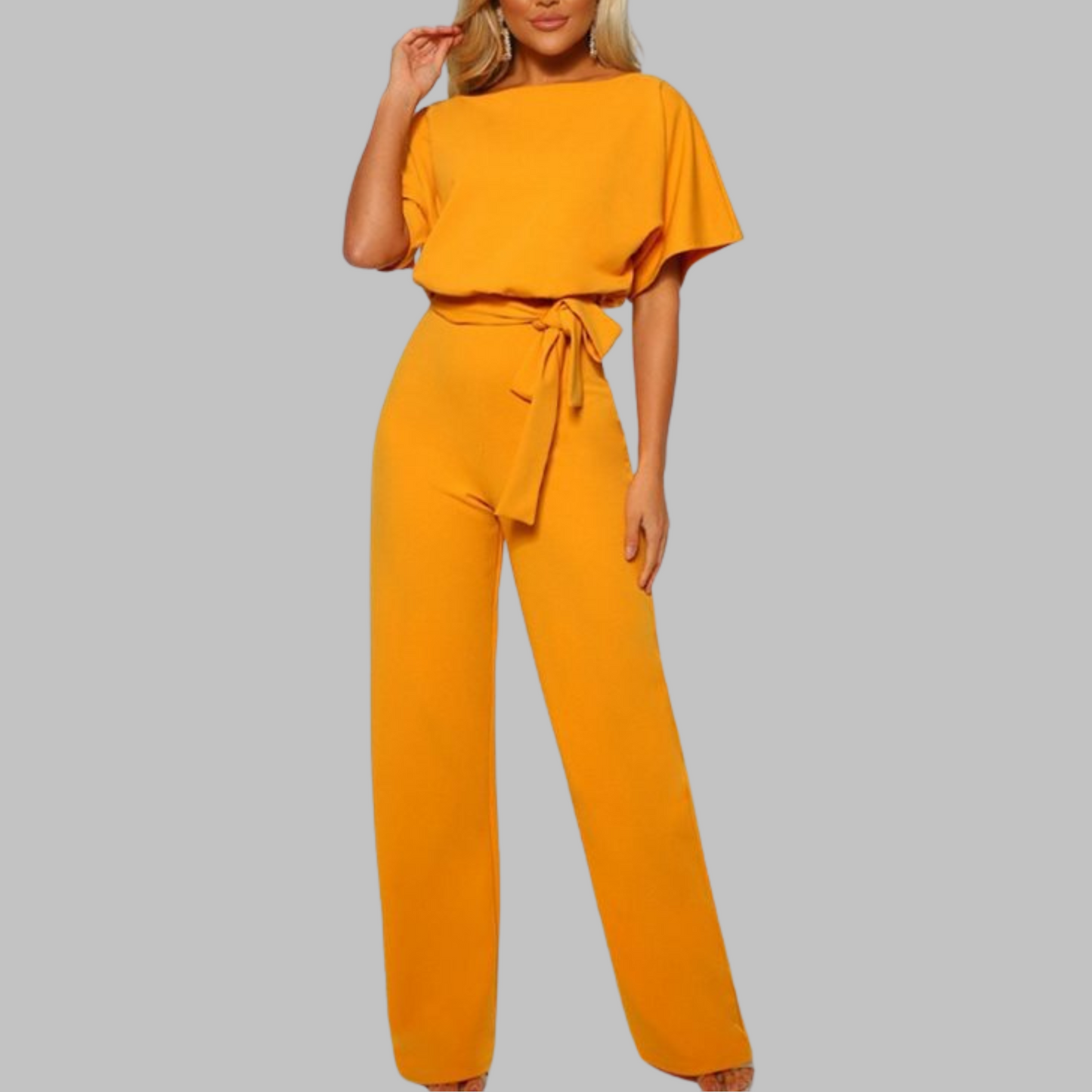Casual Tie Front Batwing Sleeve Jumpsuit Chic For Women | Elanora