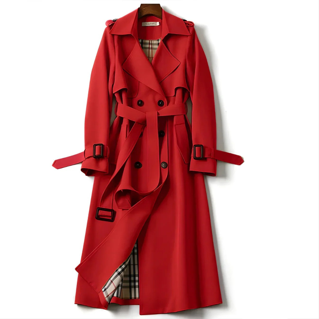 Belted Double Breasted Trench Coat Stylish for Women | Elara