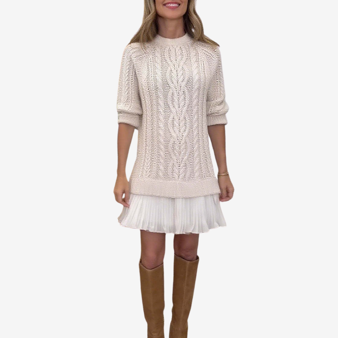 Cosy knit everyday sweater midi dress for women | Gaëlle -2
