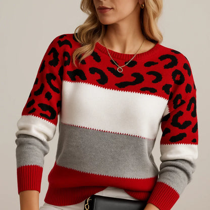 Leopard Print Casual Sweater Cozy For Women | Sera