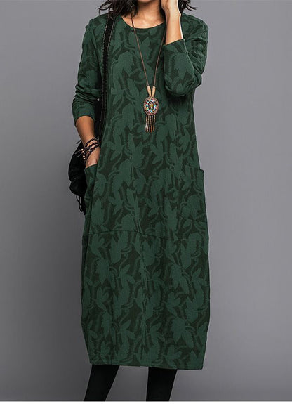 Relaxed everyday midi dress with pockets for women - 2