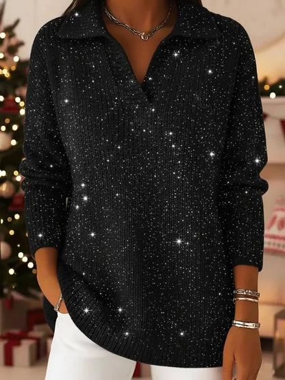 Elegant everyday polo neck glow jumper for women | Léonie -6