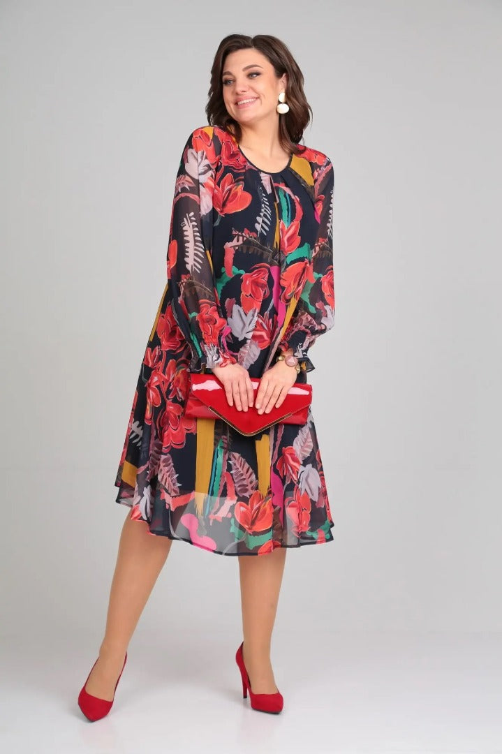 Romantic floral everyday cotton dress for women | FLORAVINE - 1