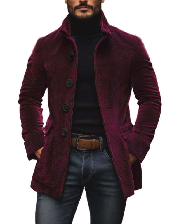 Textured ribbed everyday winter coat for men | Rainer -8