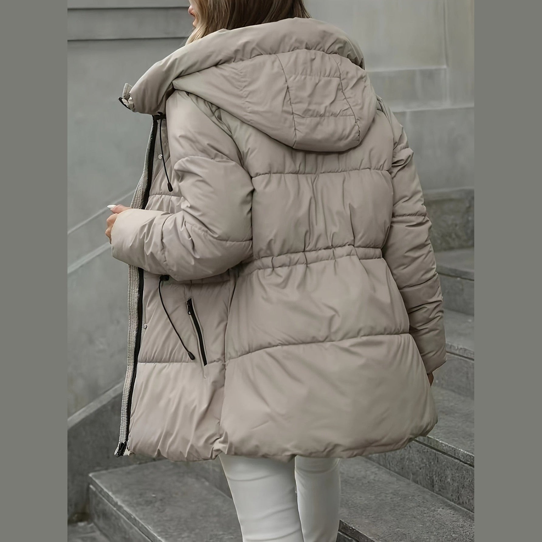 Elegant oversized hooded winter parka for women | Aurora -6
