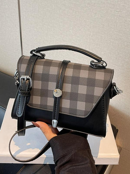 Trendy Contrast Stitching Small Square Shoulder Bag Chic For Women | Liorenna